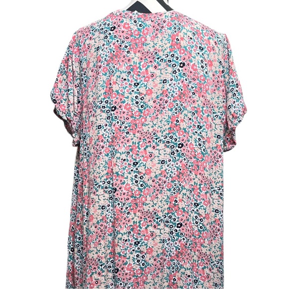 Loft Floral Flounce Flowy Sz XXL Dainty Short-Sleeve Shirtdress - Picture 5 of 10